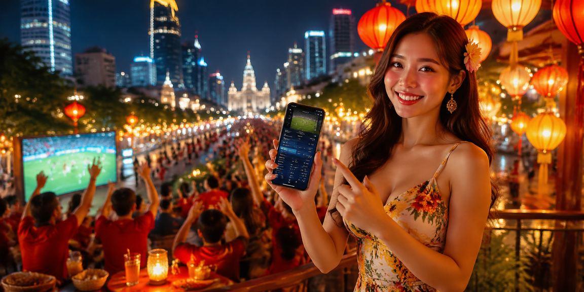 Người trẻ theo dõi trận esports với đèn lồng lung linh tại TP. Hồ Chí Minh trong không khí lễ hội